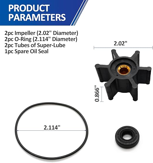 REPLACEMENTKITS.COM 2 Pack Impeller, O-Ring Kit & Oil Seal Complete Replacement Kit, Fully Compatible with Milwaukee M18 Transfer Pumps (Replaces Part 49-16-2771)
