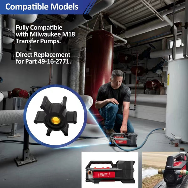 REPLACEMENTKITS.COM Impeller & O-Ring Kit Compatible with Milwaukee M18 Transfer Pumps (Replaces 49-16-2771)