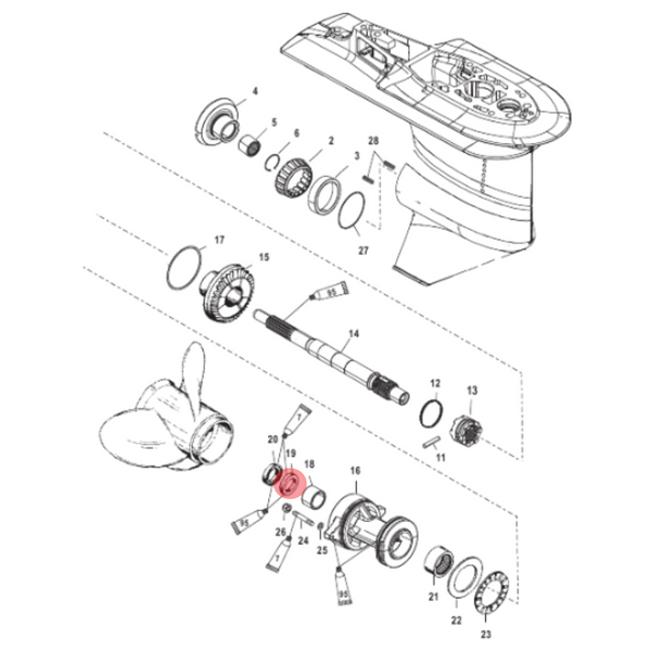 REPLACEMENTKITS.COM Brand Inner Prop Shaft Seal Fits Some Mercury, Mariner & Force 40-125 Outboards Replaces 26-70080