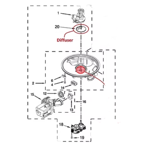 REPLACEMENTKITS.COM Dishwasher Diverter Motor Seal Grommet (2 pc) Compatible with Several Whirlpool, Kenmore, Kitchen Aid, Maytag, Amana, Hotpoint, Jenn-Air, Estate, Roper, Admiral, Inglis Magic Chef