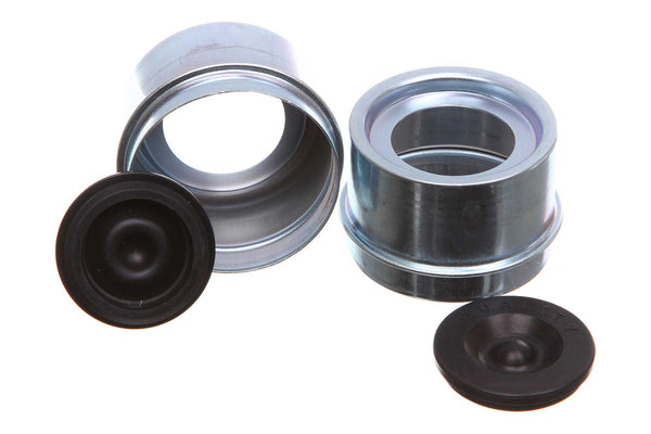 REPLACEMENTKITS.COM Brand Trailer Axle Metal Grease Caps with Plugs Fits 1.986 I.D. EZ-Lube Axle